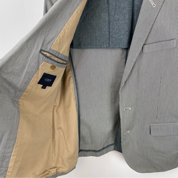 J.Crew Two-Button Blue White Striped Blazer Sports Jacket - Picture 11 of 12